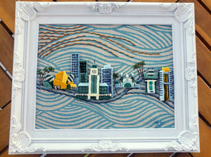 Los Angeles Skyline Felt Art
