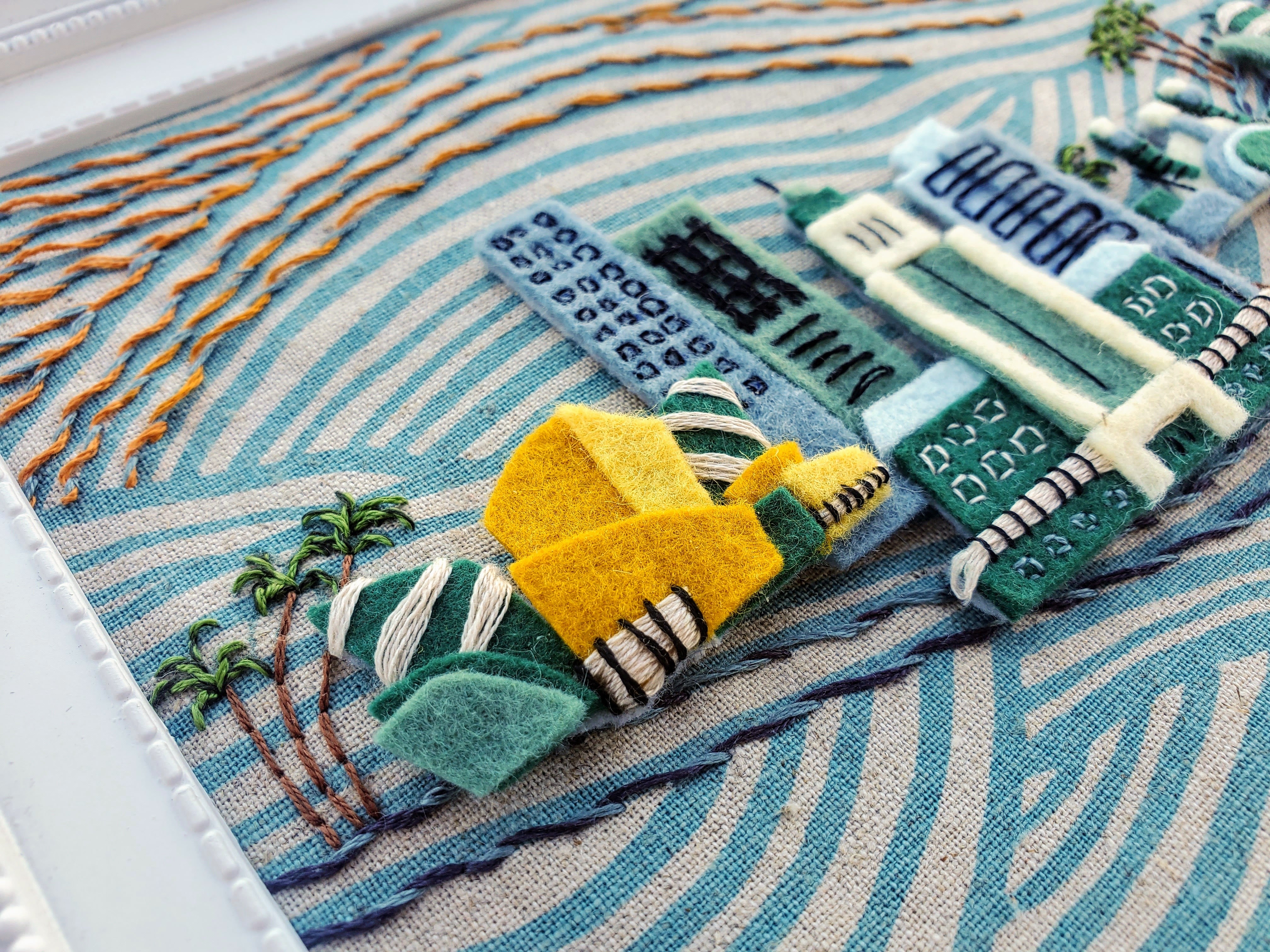Los Angeles Skyline Felt Art